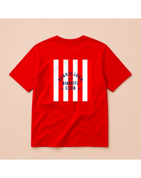 Rotes Baumwoll-T-Shirt Biarritz Club