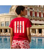 Rotes Baumwoll-T-Shirt Biarritz Club