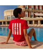 Rotes Baumwoll-T-Shirt Biarritz Club