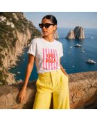 T-shirt en coton Ciao Bella blanc