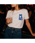 T-shirt Milano Nights in cotone bianco