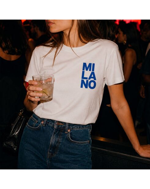 T-shirt Milano Nights in cotone bianco