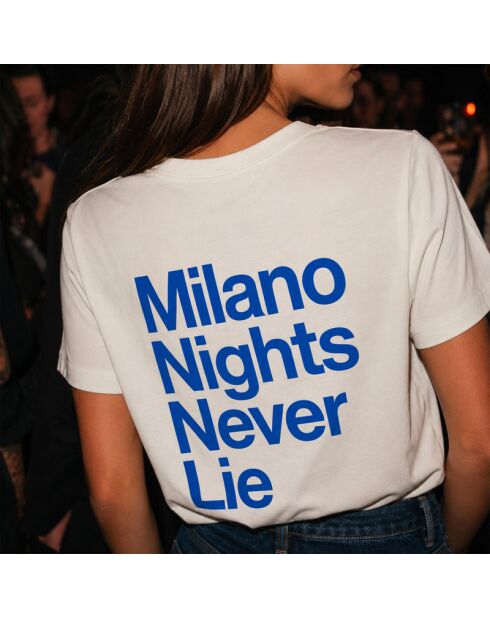 T-shirt Milano Nights in cotone bianco