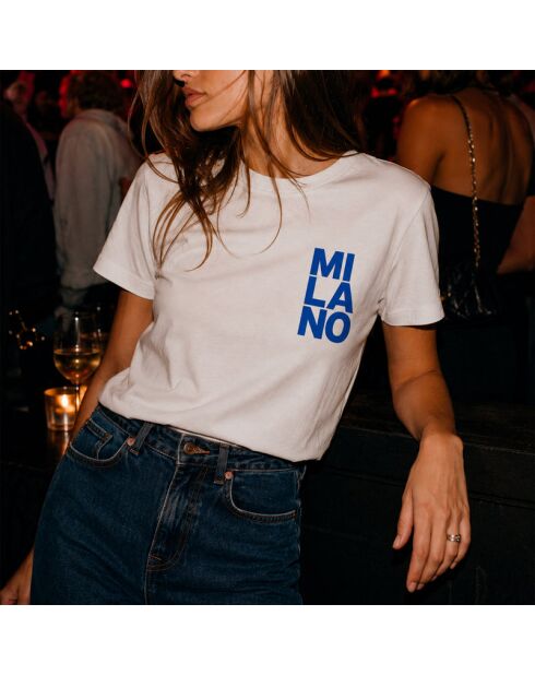 T-shirt Milano Nights in cotone bianco