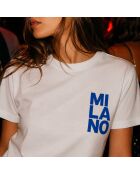 T-shirt Milano Nights in cotone bianco