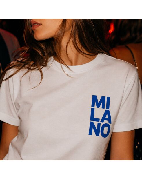 T-shirt Milano Nights in cotone bianco