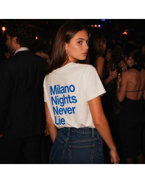 T-shirt Milano Nights in cotone bianco