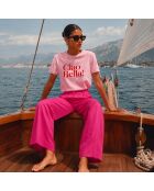 Rosafarbenes Baumwoll-T-Shirt Ciao Bella