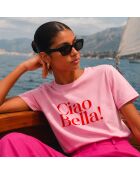 Rosafarbenes Baumwoll-T-Shirt Ciao Bella
