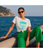 Weißes Baumwoll-T-Shirt Capri