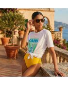 Weißes Baumwoll-T-Shirt Capri
