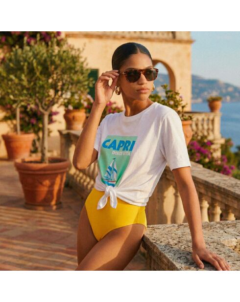 Weißes Baumwoll-T-Shirt Capri