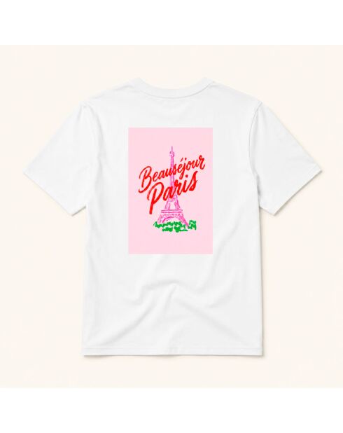 Weißes Eiffelturm-Baumwoll-T-Shirt