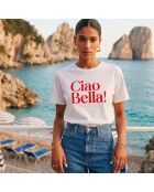 Ciao Bella weißes Baumwoll-T-Shirt
