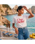 Ciao Bella weißes Baumwoll-T-Shirt