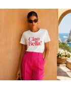 Ciao Bella weißes Baumwoll-T-Shirt