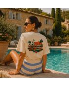 Cremefarbenes Baumwoll-T-Shirt Boxy Hotel