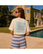 Boxy T-shirt van crèmekleurig katoen Le Soleil