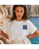 Weißes Baumwoll-T-Shirt Boxy Marseille