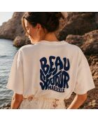 Weißes Baumwoll-T-Shirt Boxy Marseille