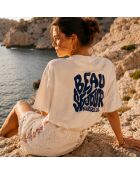 Weißes Baumwoll-T-Shirt Boxy Marseille