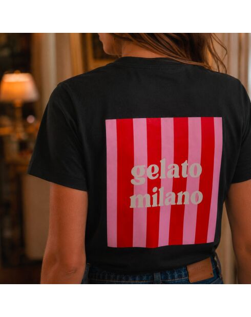 Gelato Milano schwarzes Baumwoll-T-Shirt