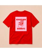 Rotes Baumwoll-T-Shirt Biarritz