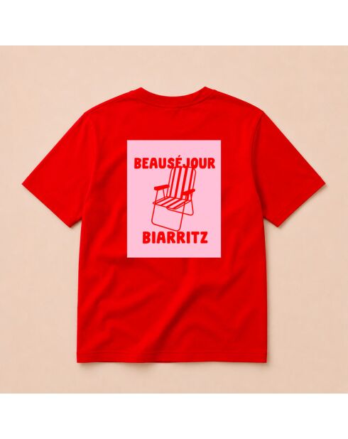 Rotes Baumwoll-T-Shirt Biarritz