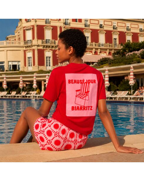 Rotes Baumwoll-T-Shirt Biarritz