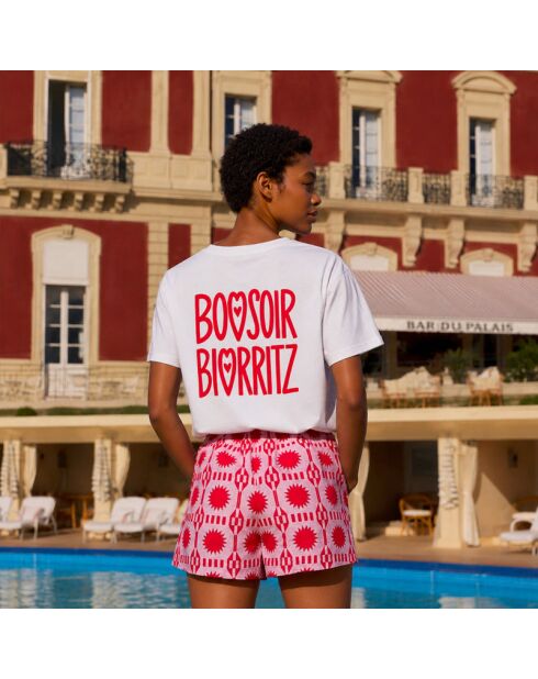 T-shirt Bonsoir Biarritz in cotone bianco