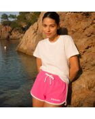 Baumwollshorts in Rosa und Weiß
