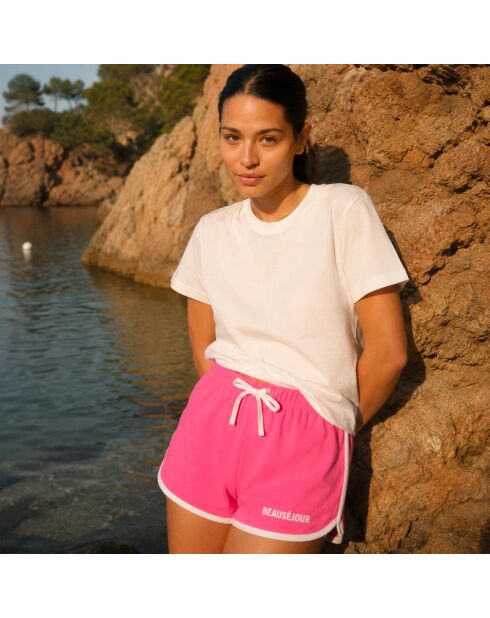 Baumwollshorts in Rosa und Weiß