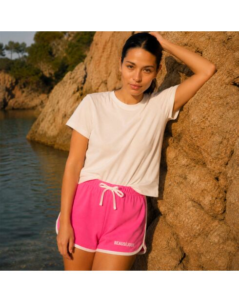 Baumwollshorts in Rosa und Weiß