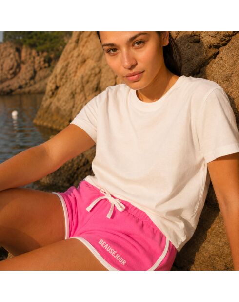 Baumwollshorts in Rosa und Weiß