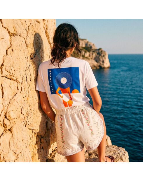 Baumwoll-T-Shirt Chapeau Marseille weiß