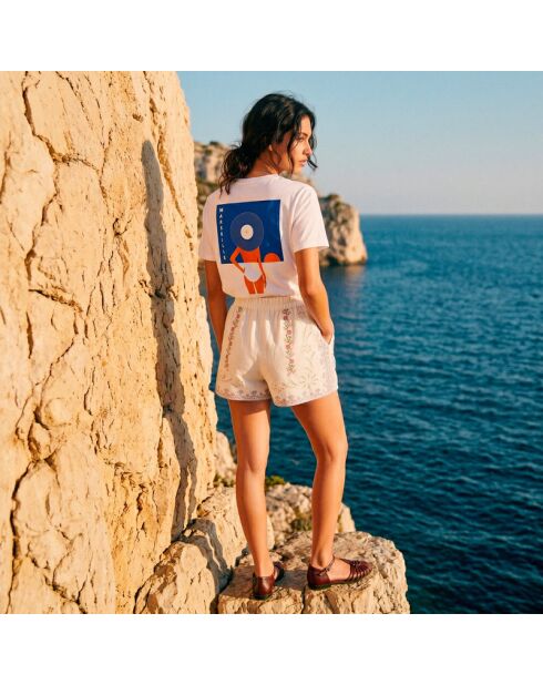 Baumwoll-T-Shirt Chapeau Marseille weiß