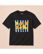 T-shirt nera Positano in cotone