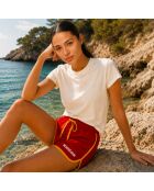 Baumwollshorts in Rot und Gelb