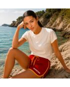Baumwollshorts in Rot und Gelb