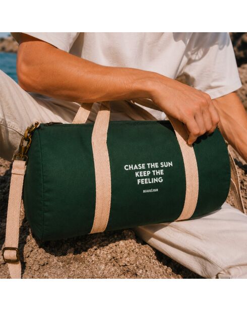 Gym Bag en coton pour homme vert - 45x25x25 cm