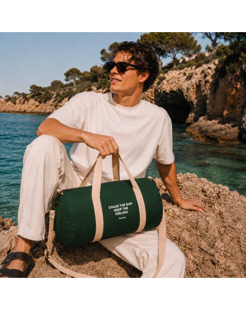 Gym Bag en coton pour homme vert - 45x25x25 cm