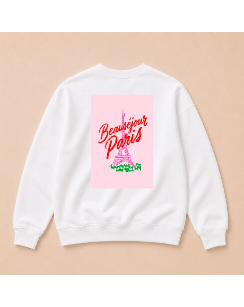 Sweatshirt en coton Tour Eiffel blanc