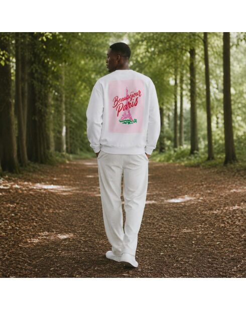Sweatshirt en coton Tour Eiffel blanc