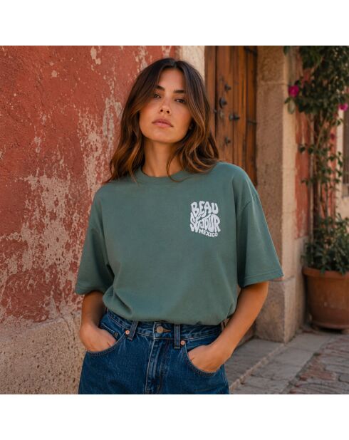 Boxy Mexico-grünes Baumwoll-T-Shirt