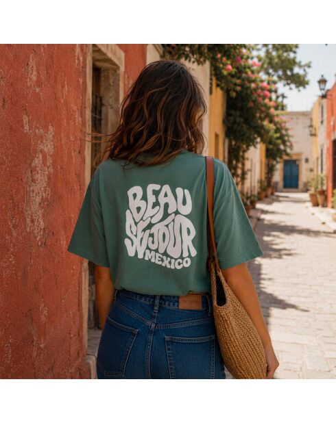 Boxy Mexico-grünes Baumwoll-T-Shirt