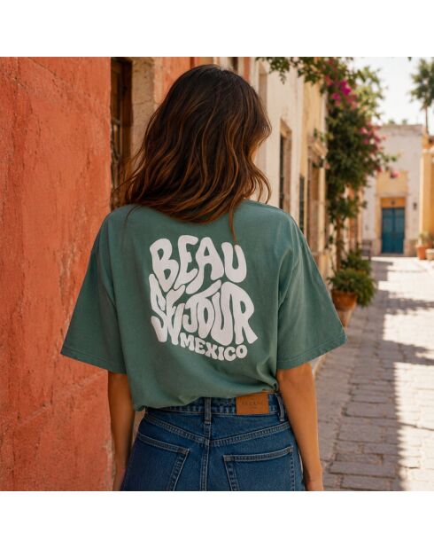 Boxy Mexico-grünes Baumwoll-T-Shirt