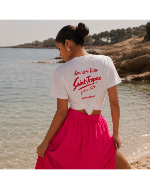 Dernier Bain weißes Baumwoll-T-Shirt für Damen