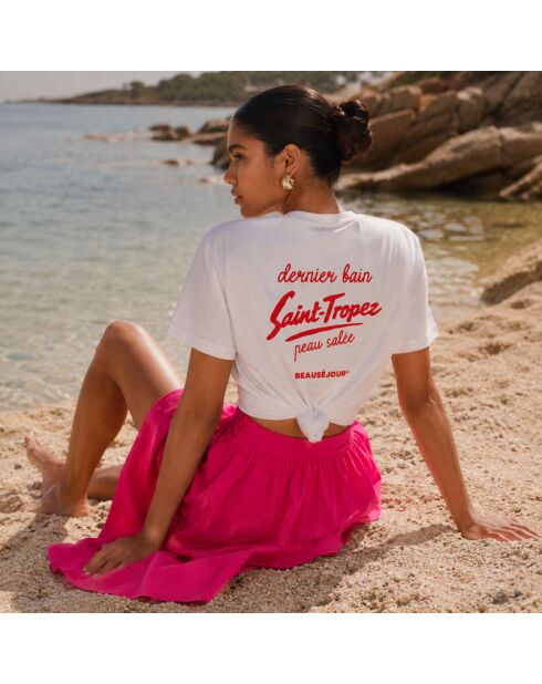 Dernier Bain weißes Baumwoll-T-Shirt für Damen