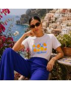 Weißes Positano-Baumwoll-T-Shirt
