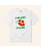 Weißes Baumwoll-T-Shirt Pomodori
